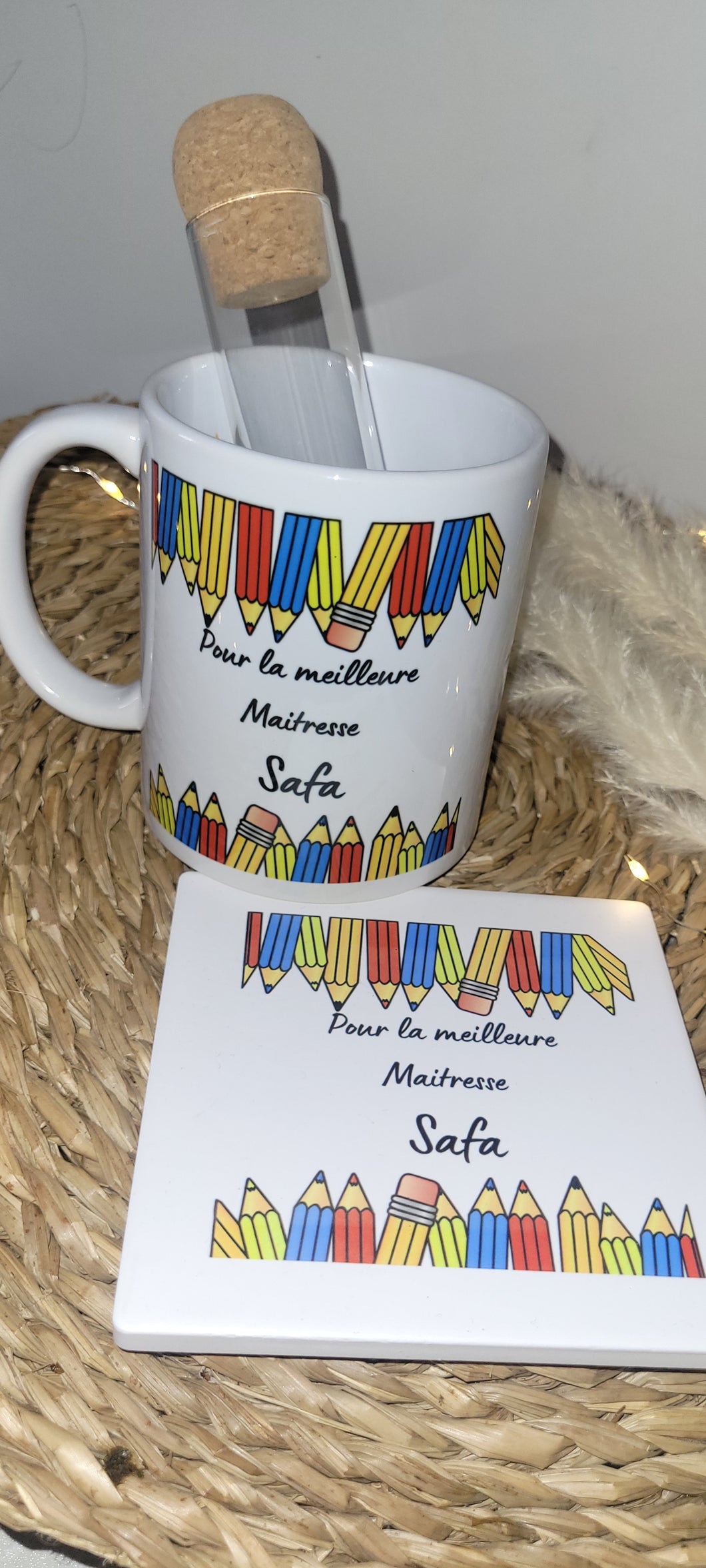 Coffret mug, sous tasse & fiole